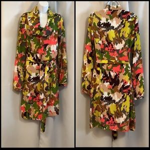 DEPT Dress Women’s Medium Cowl Neckline Belted Midi Multi Colour